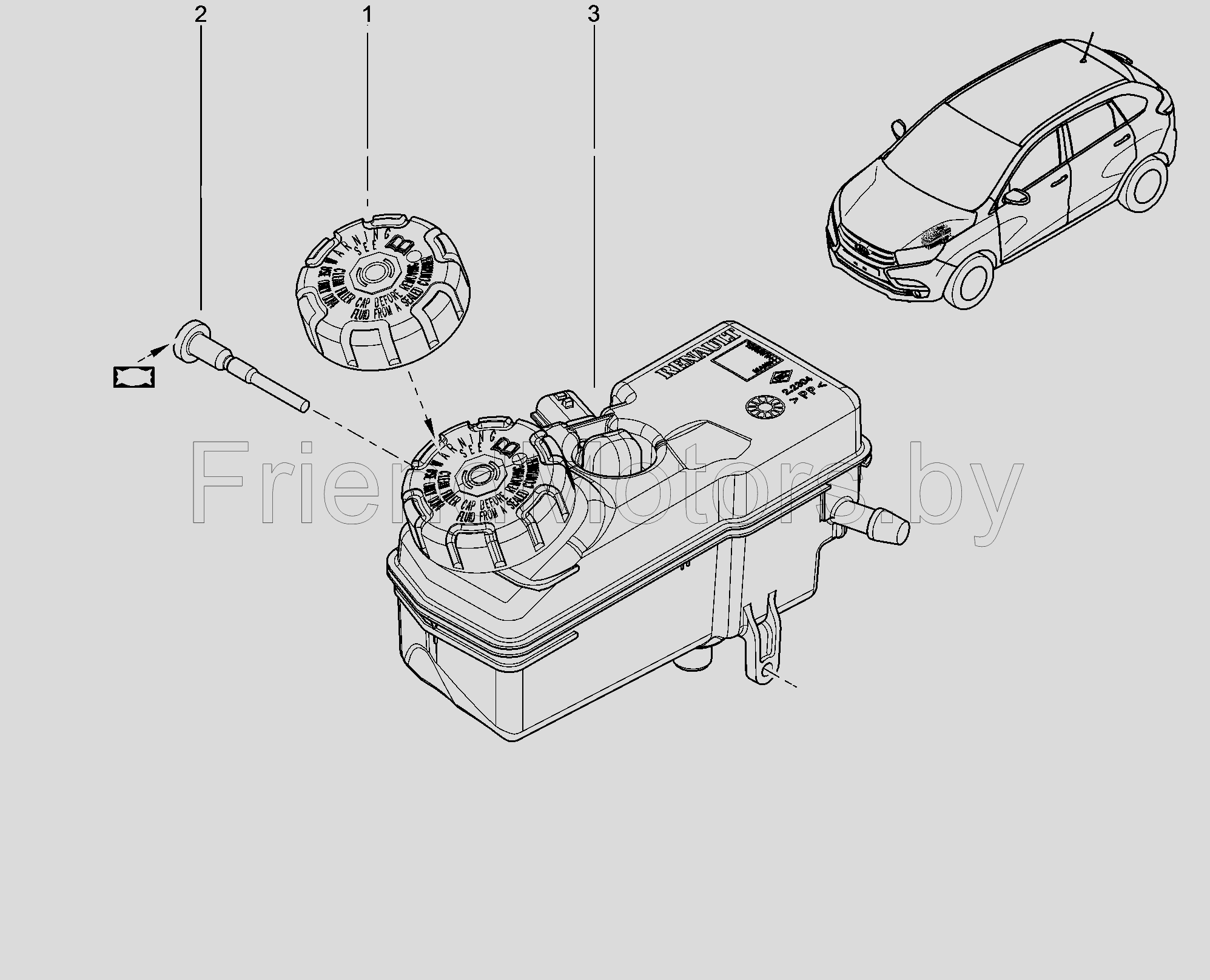 АвтоКаталог-онлайн AutoSoft Версия 46 - Легковые автомобили ВАЗ Lada Xray  375010. Бачок главн.тормозного цилиндра