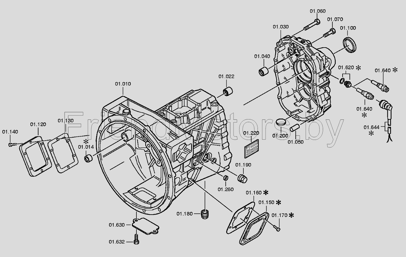 АвтоКаталог-онлайн AutoSoft Версия 46 - Двигатели ZF КПП ZF S5-42 МАЗ  Картер коробки передач